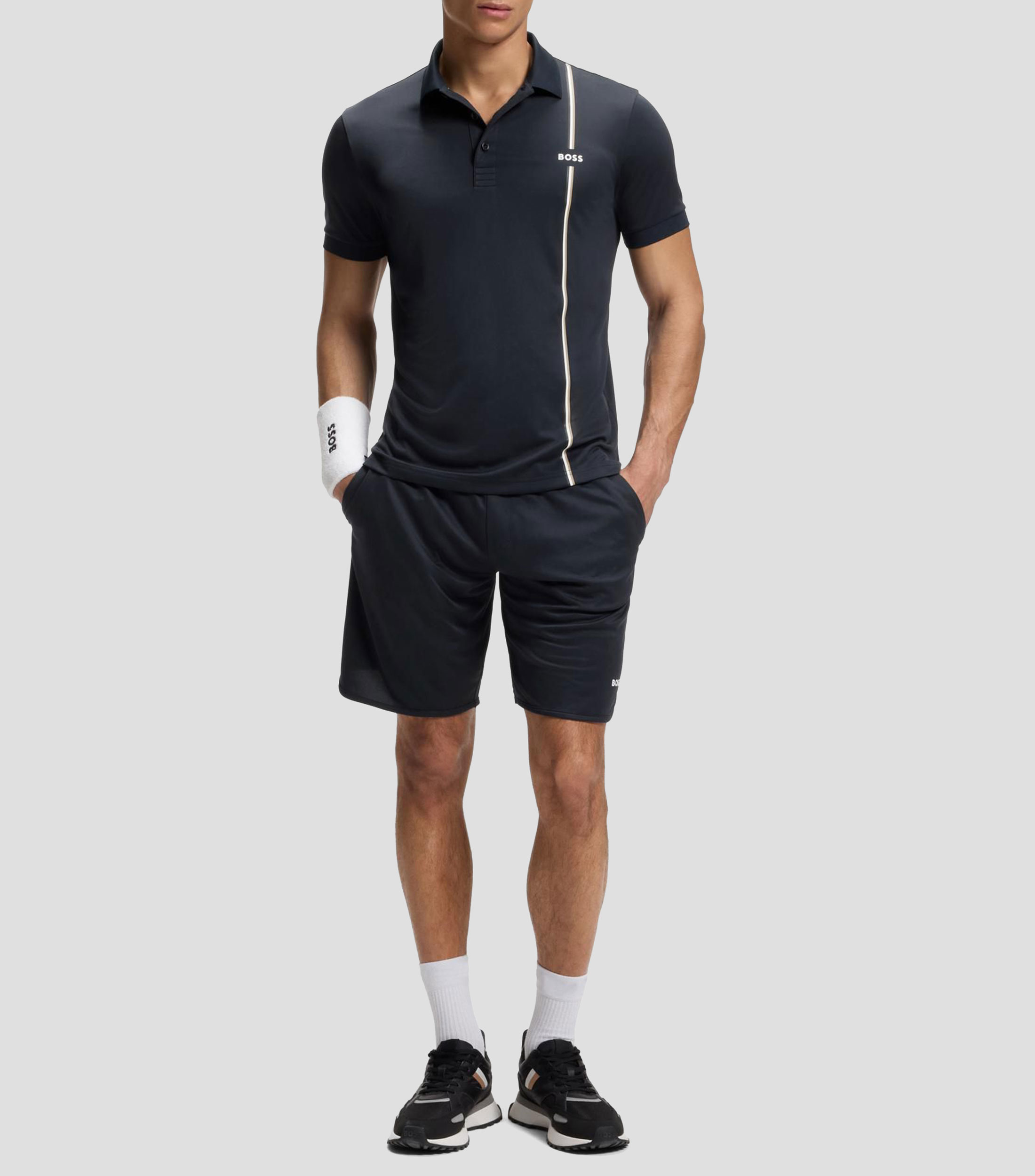 Playera tipo polo Active de secado rápido con la raya característica de la firma Hombre